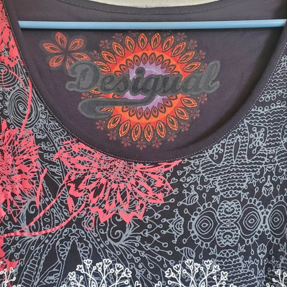 NWT Desigual Myrcella Short Sleeve Lace Dress Red, Black Size Medium - Picture 3 of 12